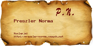 Preszler Norma névjegykártya